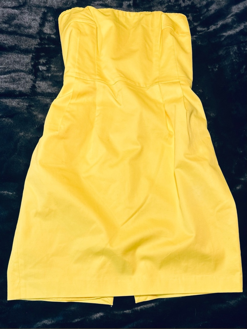 Express Design Studio Yellow Strapless Mini Dress Size 8 Pleated Cocktail Party